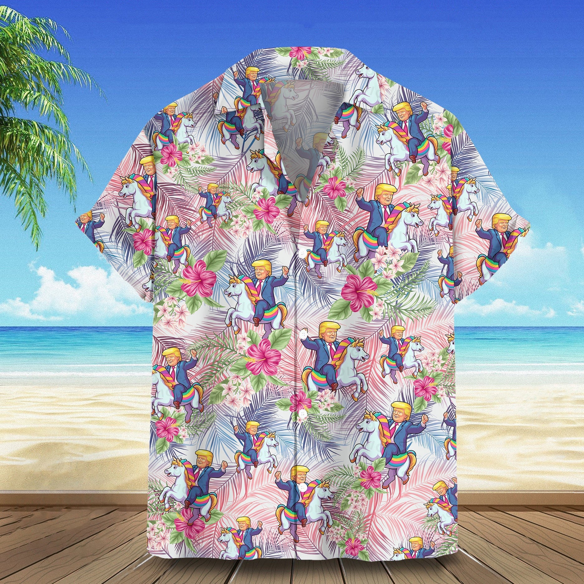 2026 Hawaiian Shirt Riding Unicorn Funny Aloha Shirt Gifts For Husband
