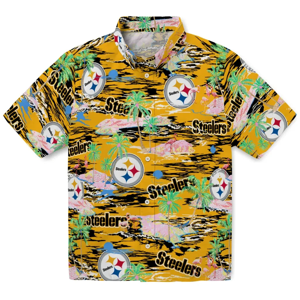 Pittsburgh Steelers Flamingo Retreat 2026 Hawaiian Shirt