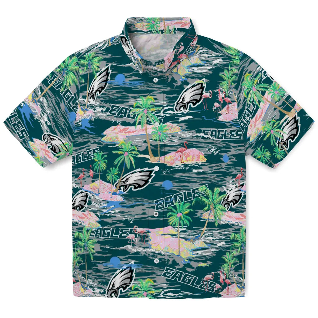 Philadelphia Eagles Flamingo Retreat 2026 Hawaiian Shirt