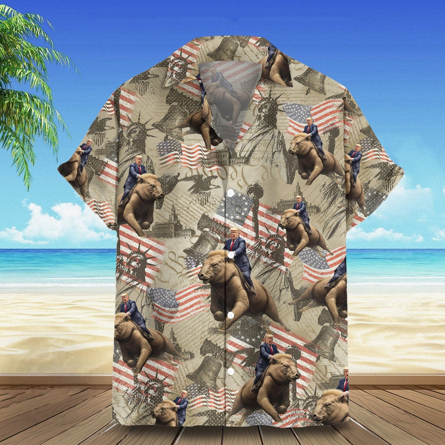 2026 Hawaiian Shirt Pro Patriotic Button Down Shirt Gifts For Father