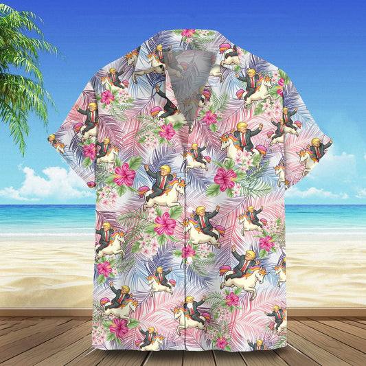 2026 Hawaiian Shirt Riding Unicorn Funny Summer Shirt Gifts For Father