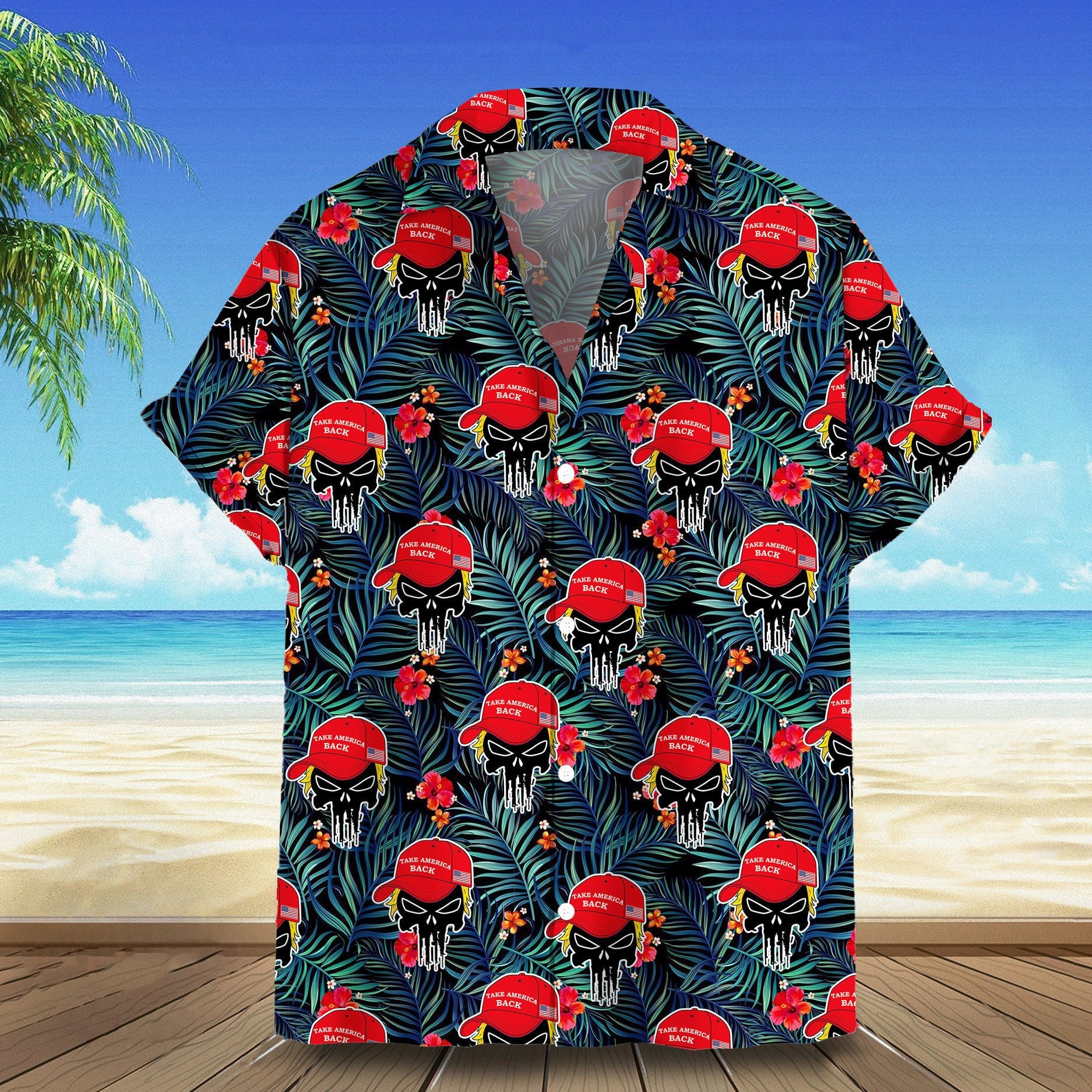2026 Take America Back Hawaiian Shirt Men's Tropical Button Down Shirts Lovers Gifts