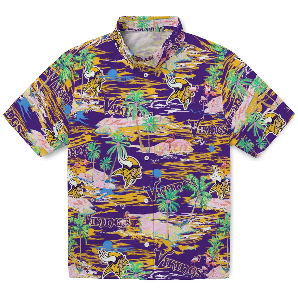 Minnesota Vikings Flamingo Retreat 2026 Hawaiian Shirt