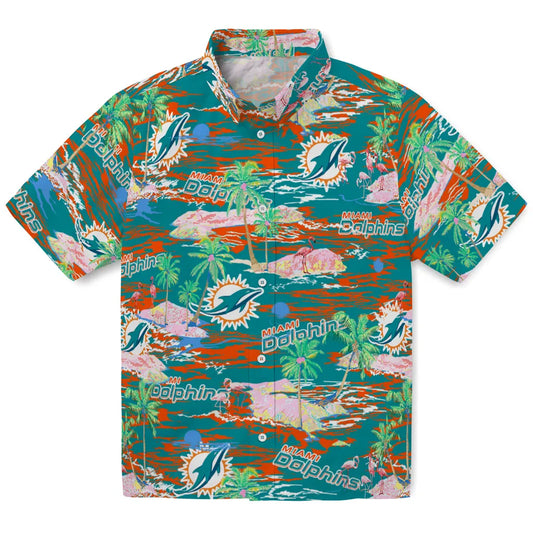 Miami Dolphins Flamingo Retreat 2026 Hawaiian Shirt