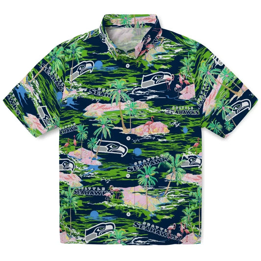 Seattle Seahawks Flamingo Retreat 2026 Hawaiian Shirt