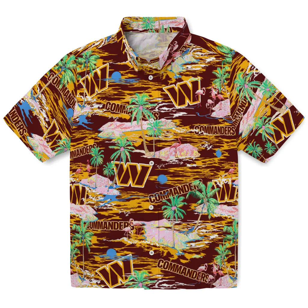 Washington Commanders Flamingo Retreat 2026 Hawaiian Shirt