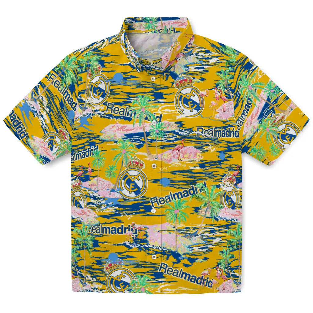 Real Madrid Flamingo Retreat 2026 Hawaiian Shirt