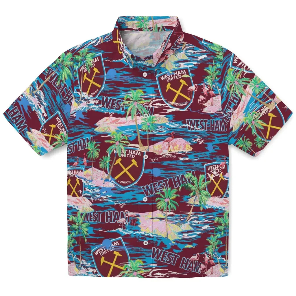 West Ham United Flamingo Retreat 2026 Hawaiian Shirt