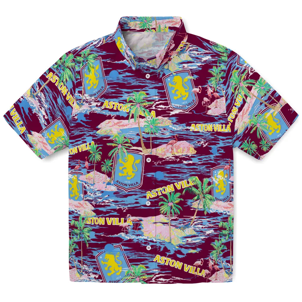 Aston Villa Flamingo Retreat 2026 Hawaiian Shirt