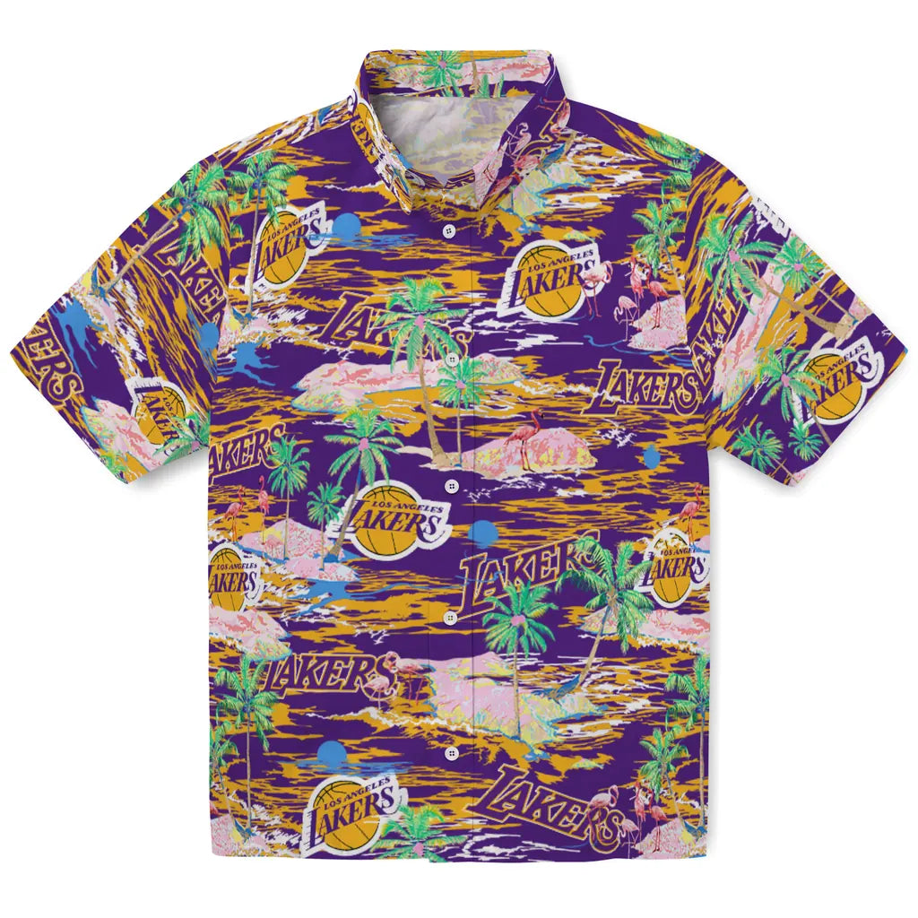 Los Angeles Lakers Flamingo Retreat 2026 Hawaiian Shirt