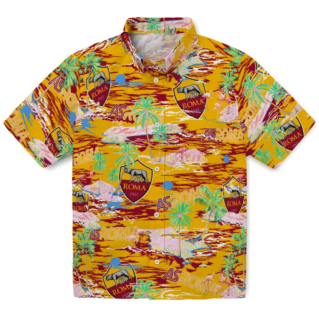 AS Roma Flamingo Retreat 2026 Hawaiian Shirt