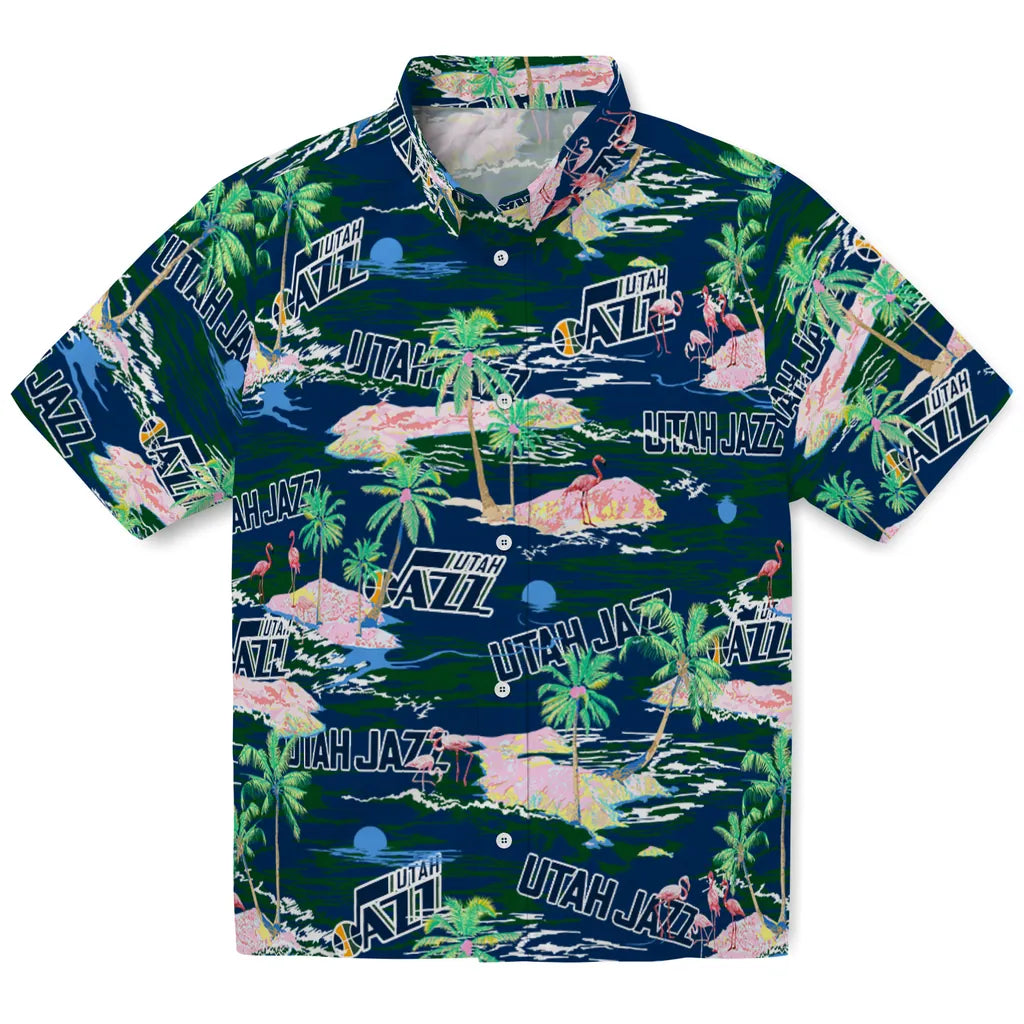 Utah Jazz Flamingo Retreat 2026 Hawaiian Shirt