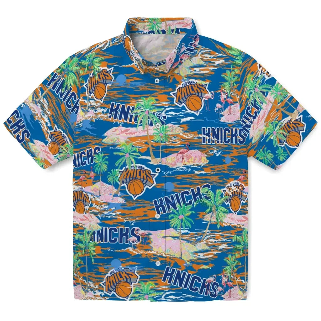 New York Knicks Flamingo Retreat 2026 Hawaiian Shirt