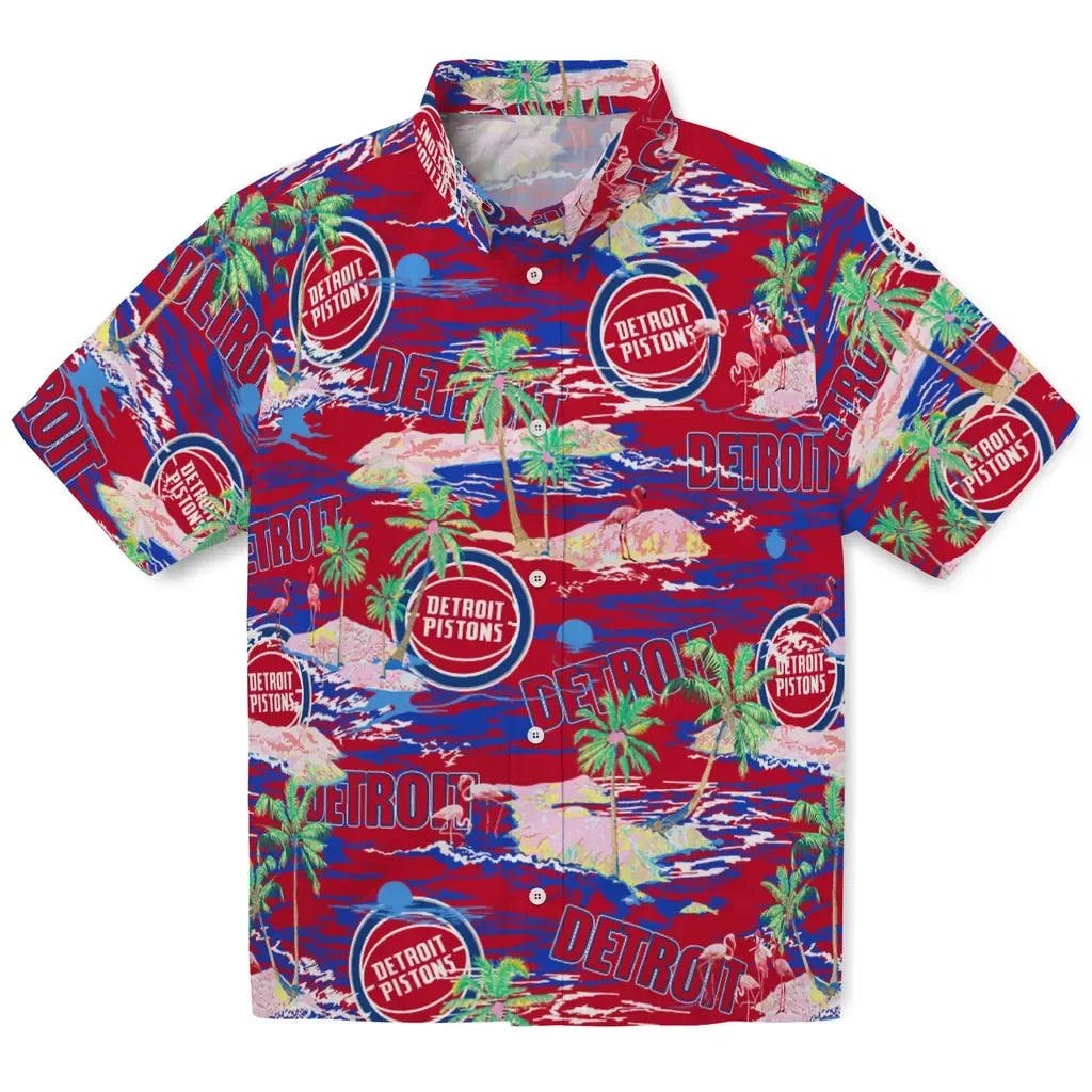 Detroit Pistons Flamingo Retreat 2026 Hawaiian Shirt
