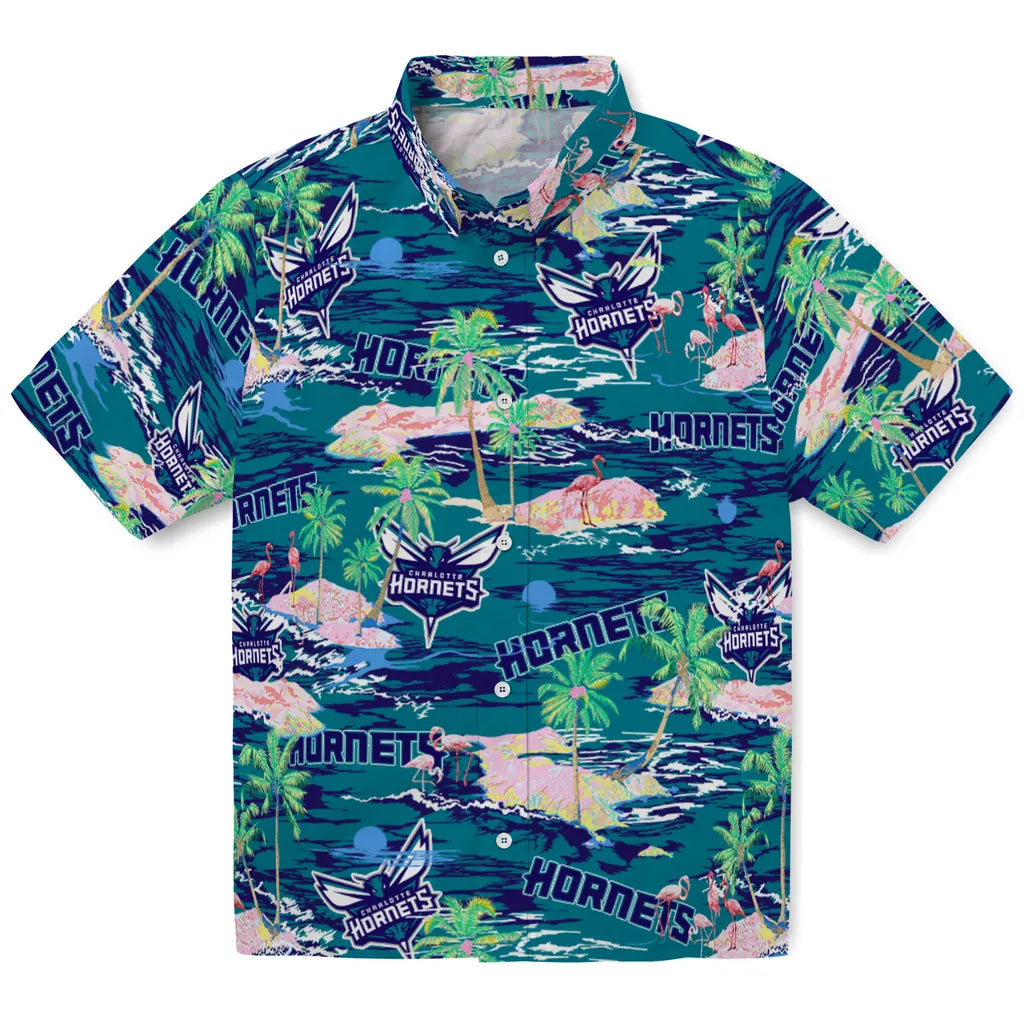 Charlotte Hornets Flamingo Retreat 2026 Hawaiian Shirt
