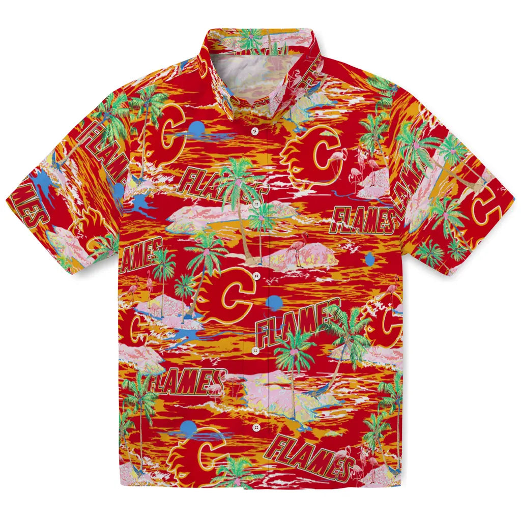 Calgary Flames Flamingo Retreat 2026 Hawaiian Shirt