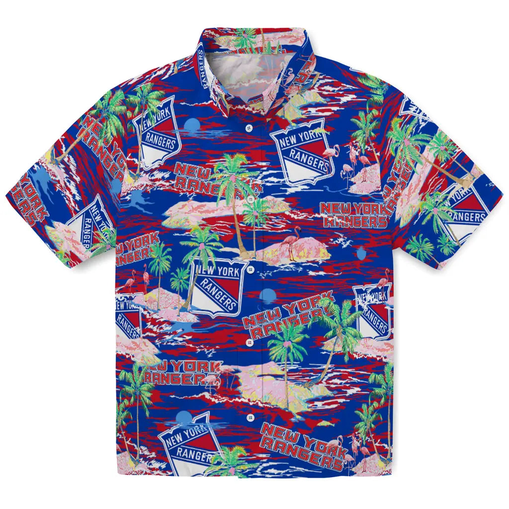 New York Rangers Flamingo Retreat 2026 Hawaiian Shirt