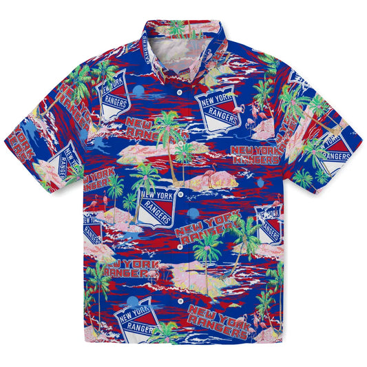 New York Rangers Flamingo Retreat 2026 Hawaiian Shirt