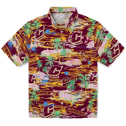 Central Michigan Chippewas Flamingo Retreat 2026 Hawaiian Shirt