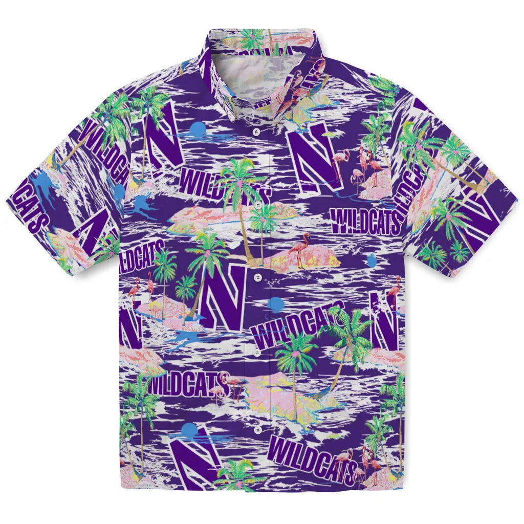 Northwestern Wildcats Flamingo Retreat 2026 Hawaiian Shirt