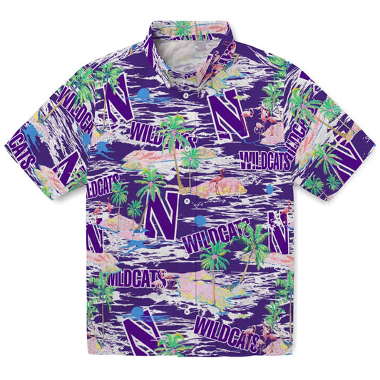 Northwestern Wildcats Flamingo Retreat 2026 Hawaiian Shirt