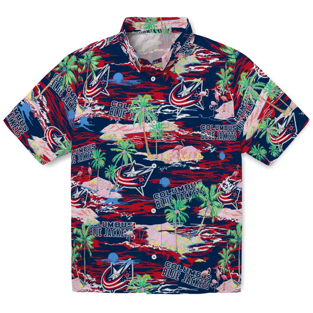 Columbus Blue Jackets Flamingo Retreat 2026 Hawaiian Shirt