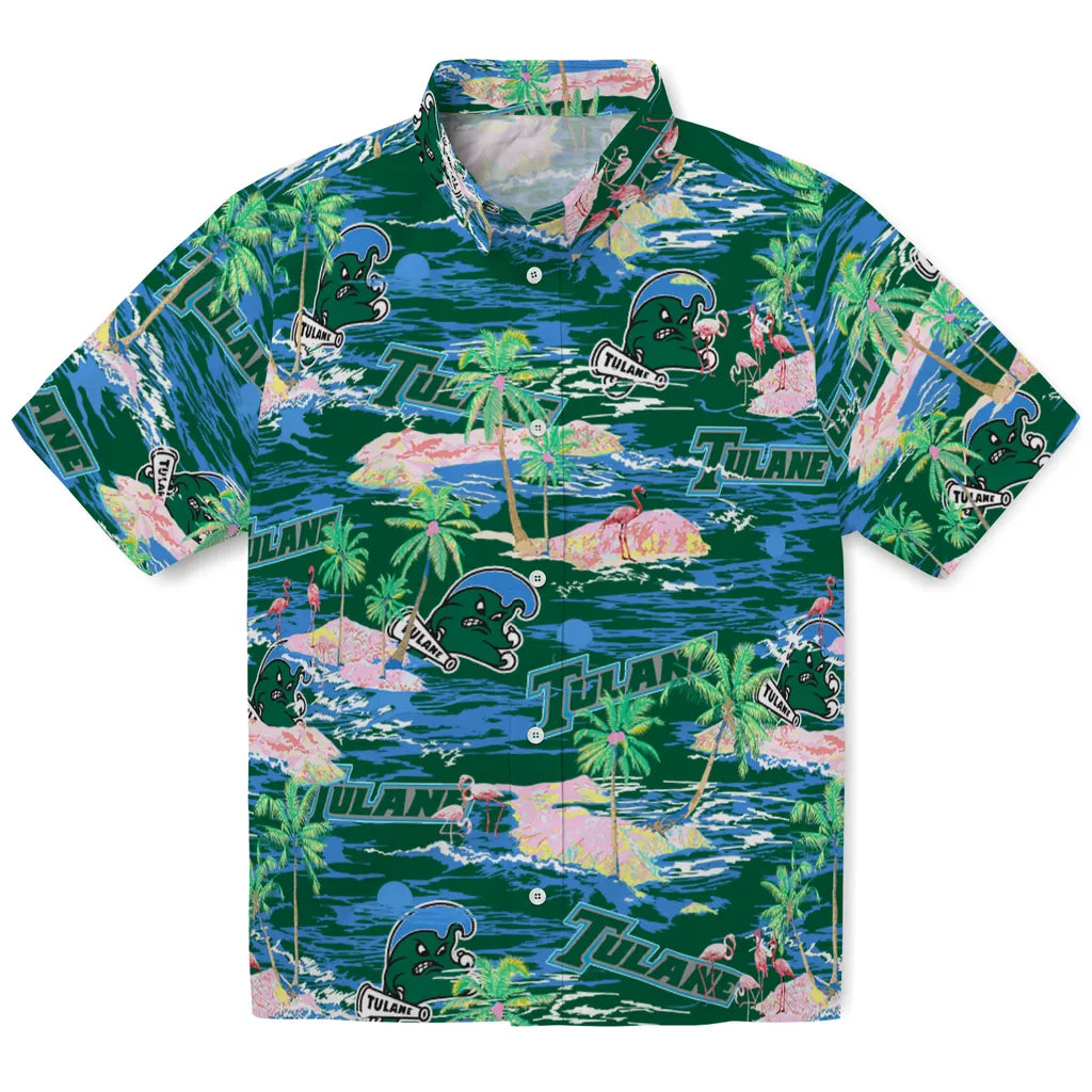 Tulane Wave Flamingo Retreat 2026 Hawaiian Shirt