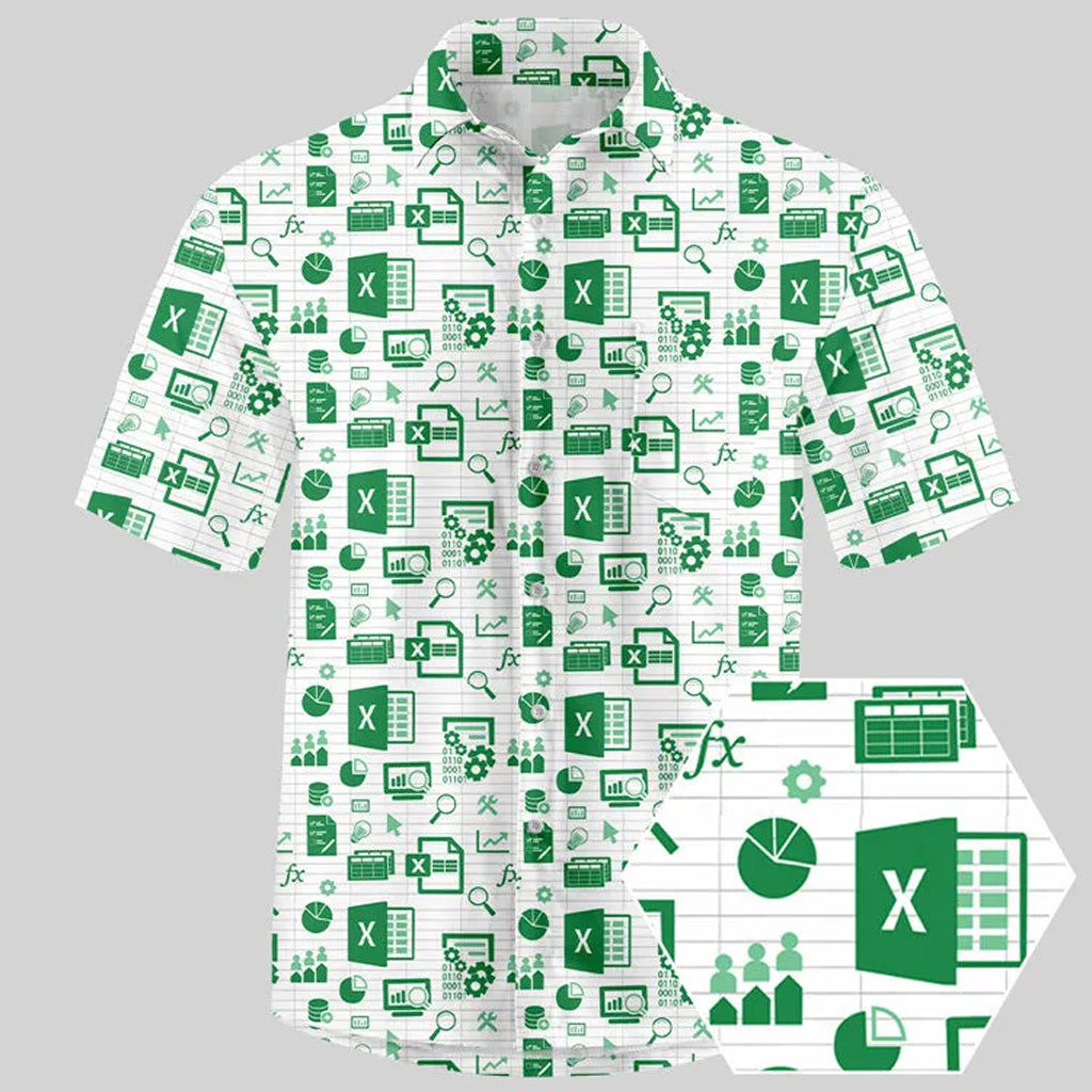 Spreadsheet Chic 2026 Hawaiian Shirt Version 1