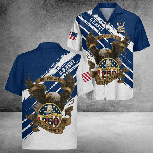 US Navy 250Th Years Of Service Hawaiian Shirt
