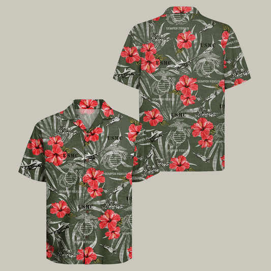 US Marines 250th Anniversary Hawaiian Shirt
