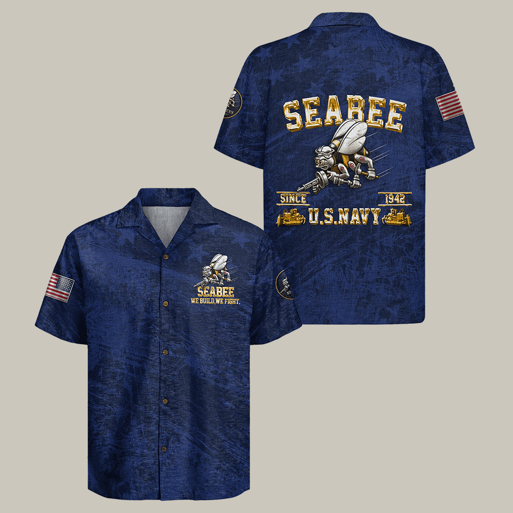 US Navy Seabees 250th Years Of Service Hawaiian Shirt We Build We Fight Shirt Patriotic Navy