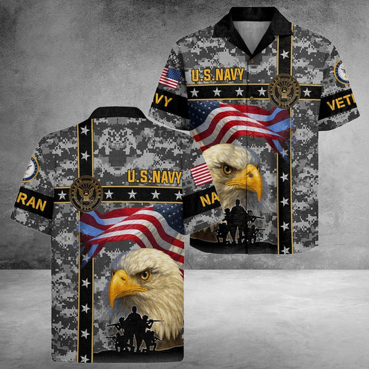 US Navy 250Th Years Of Service Hawaiian Shirt America Land Of The Free Gifts For Her