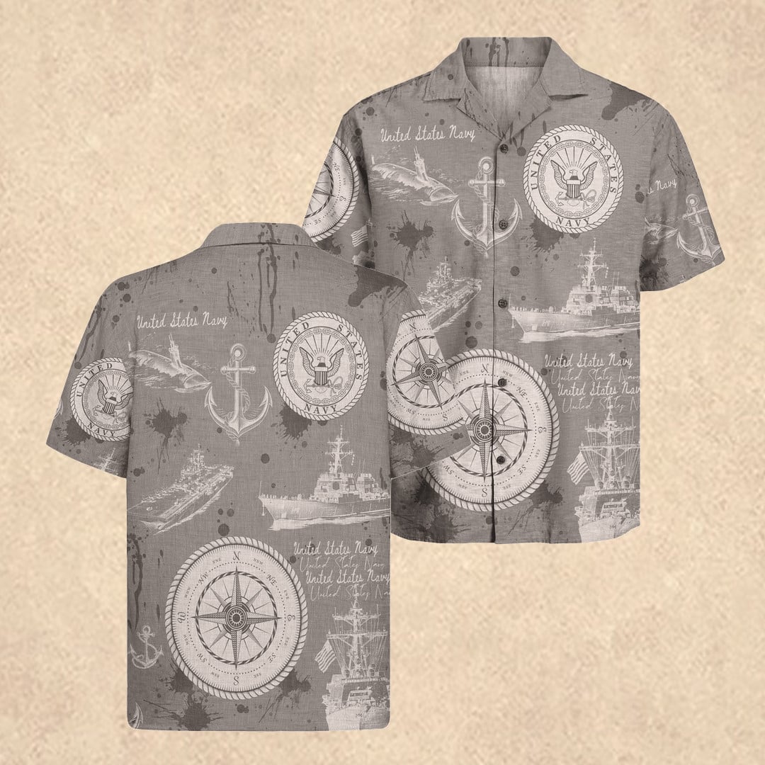US Navy 250th Years Anniversary Hawaiian Shirt Patriotic Gift Ideas for Father's Day
