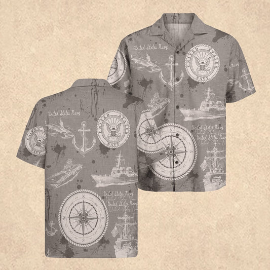 US Navy 250th Years Anniversary Hawaiian Shirt Patriotic Gift Ideas for Father's Day