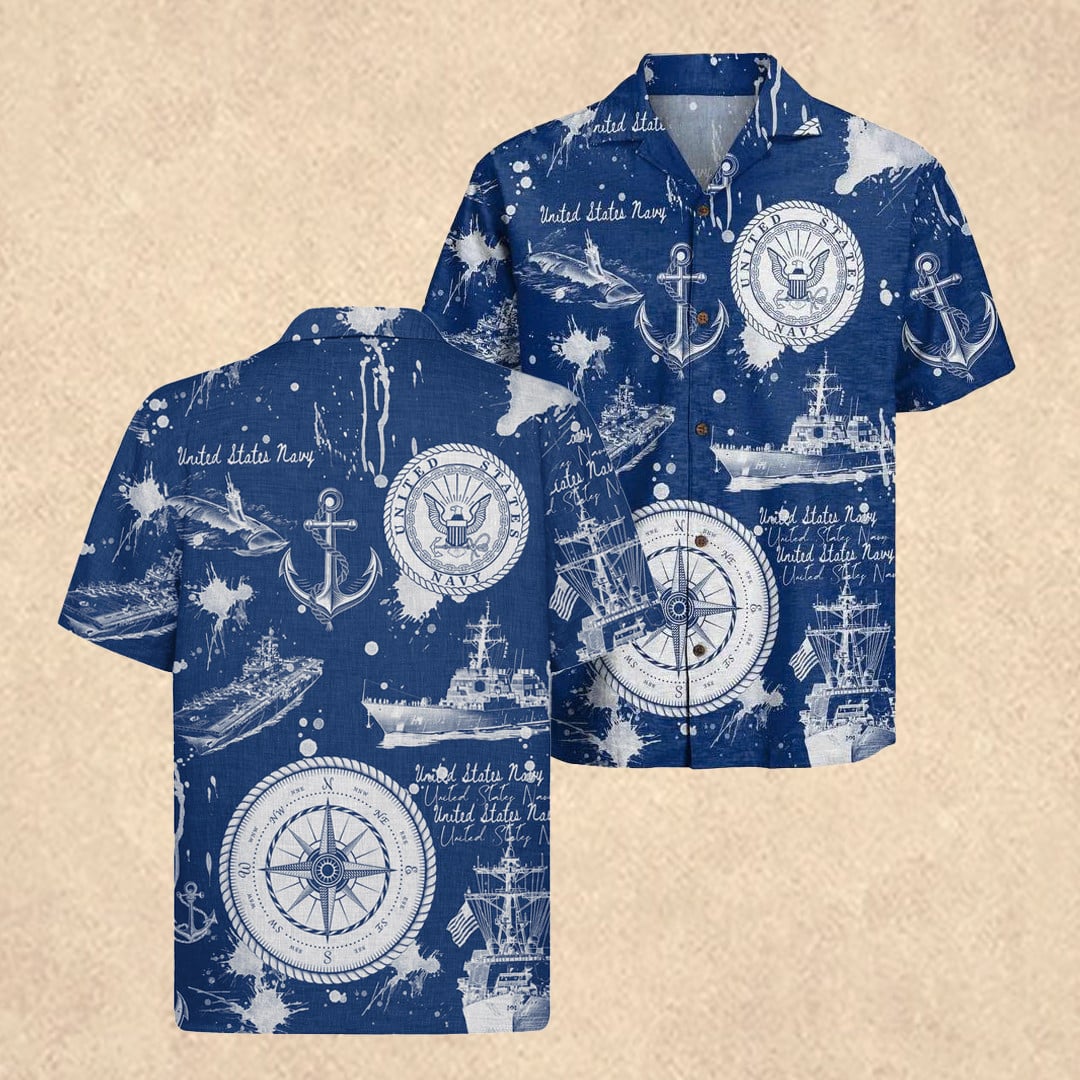 US Navy 250th Years Of Service Hawaiian Shirt Father's Day