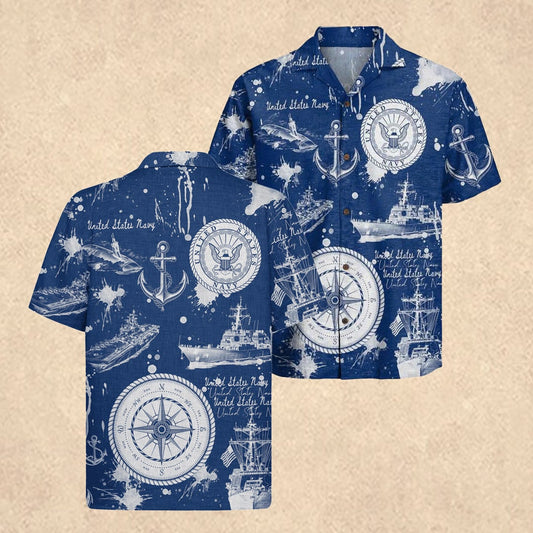 US Navy 250th Years Of Service Hawaiian Shirt Father's Day