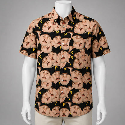 Baseball Player Face Graphic Hawaiian Shirt