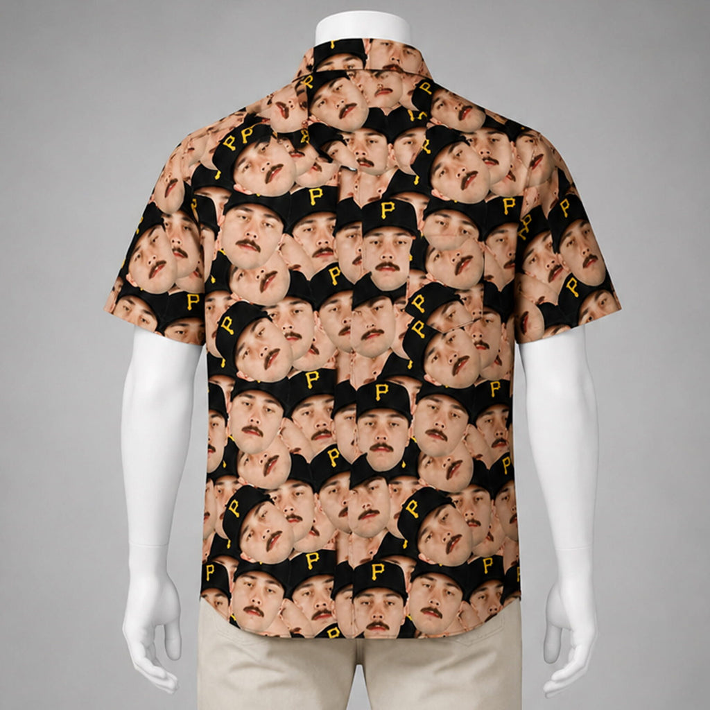 Baseball Player Face Graphic Hawaiian Shirt