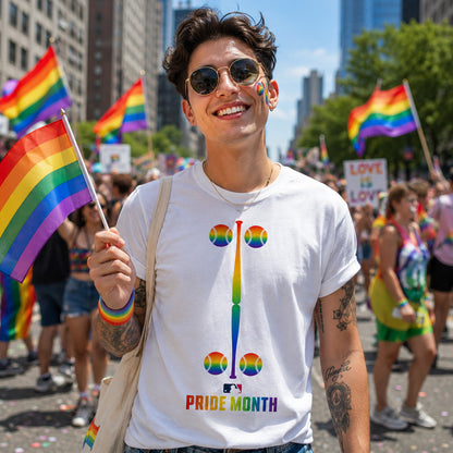 Unisex Pride Month 2026 Logo Graphic Shirt for Baseball Fans