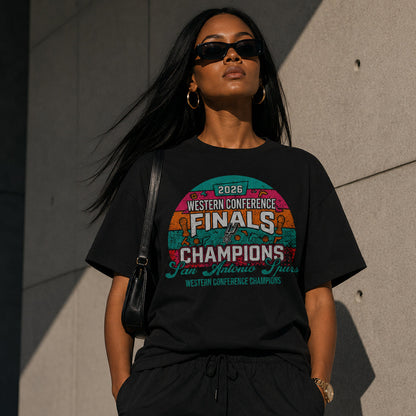 Unisex Finals Western Conference Champions 2026 Vintage Vibe Graphic Shirt for Basketball Fans