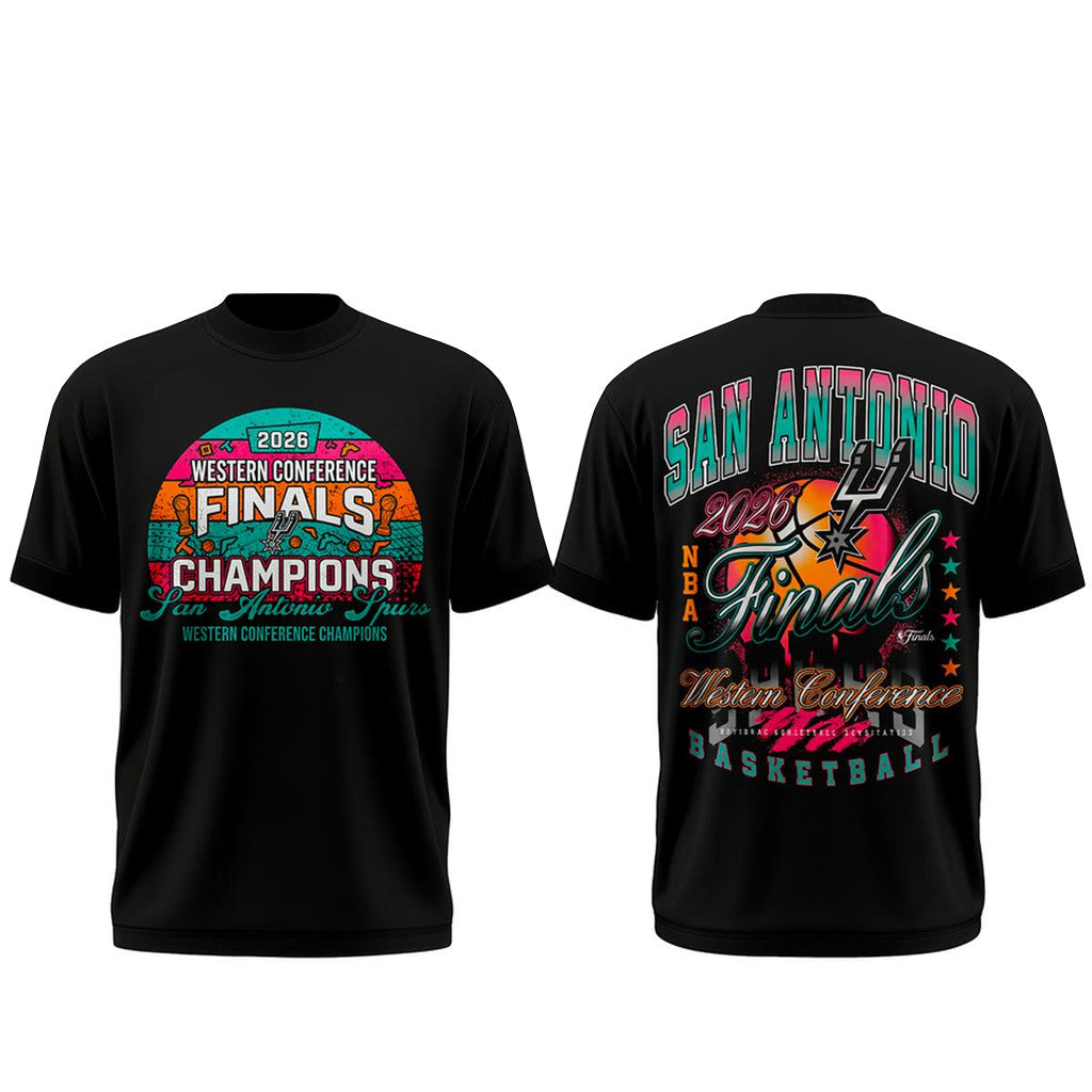 Unisex San Antonio Spurs Finals Western Conference Champions 2026 Vintage Vibe Graphic Shirt for Basketball Fans