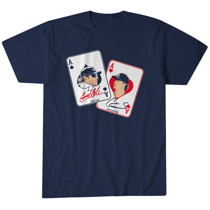 Unisex New York Yankees Gerrit Cole And Cam Schlittler Pocket Aces Graphic Shirt for Baseball Fans