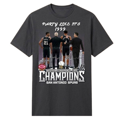Unisex San Antonio Spurs Party Like It's 1999 Champions Graphic Shirt for Basketball Fans