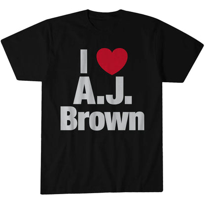 Unisex I Heart A J Brown Graphic Shirt for Football Fans