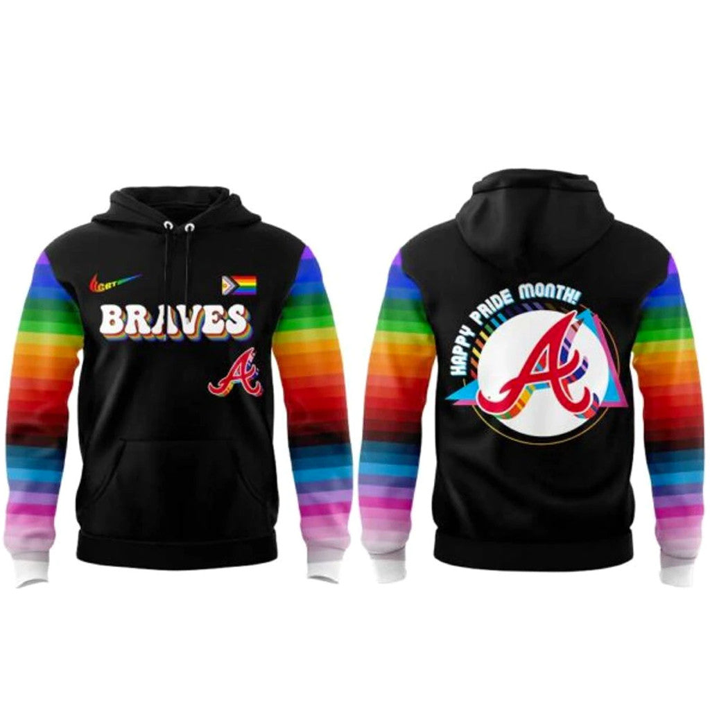 Unisex Atlanta Braves Celebrate Pride Month 2026 Graphic Hoodie for Baseball Fans