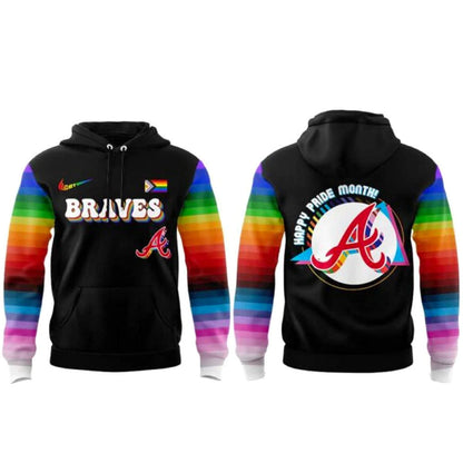 Unisex Atlanta Braves Celebrate Pride Month 2026 Graphic Hoodie for Baseball Fans