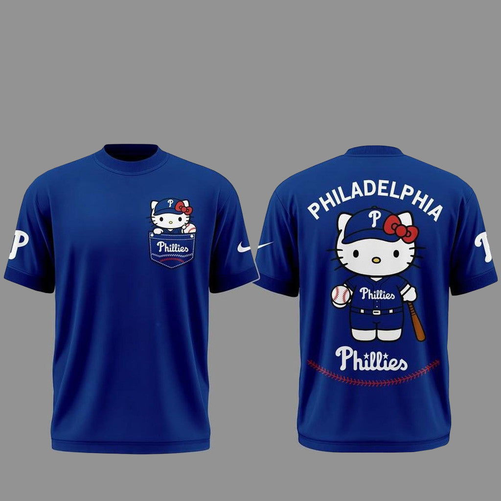 Unisex Philadelphia Phillies Hello Kitty Night 2026 Blue Graphic Shirt for Baseball Fans