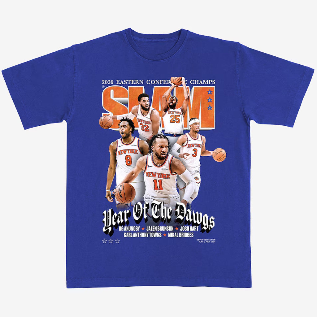 Unisex New York Knicks 2026 Eastern Conference Champions Team Cover Graphic Shirt for Basketball Fans