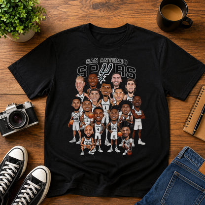 Unisex 2026 Playoffs Caricature Graphic Shirt for Basketball Fans