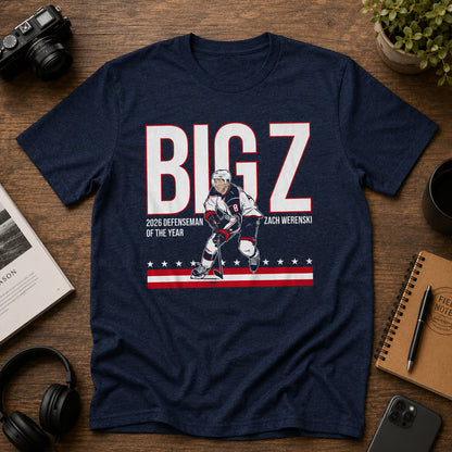 Unisex Big Z 2026 Defenseman Of The Year Graphic Shirt for Hockey Fans